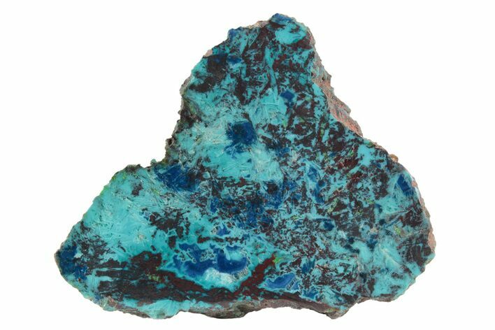 Colorful Chrysocolla and Shattuckite Slab - Mexico #236819